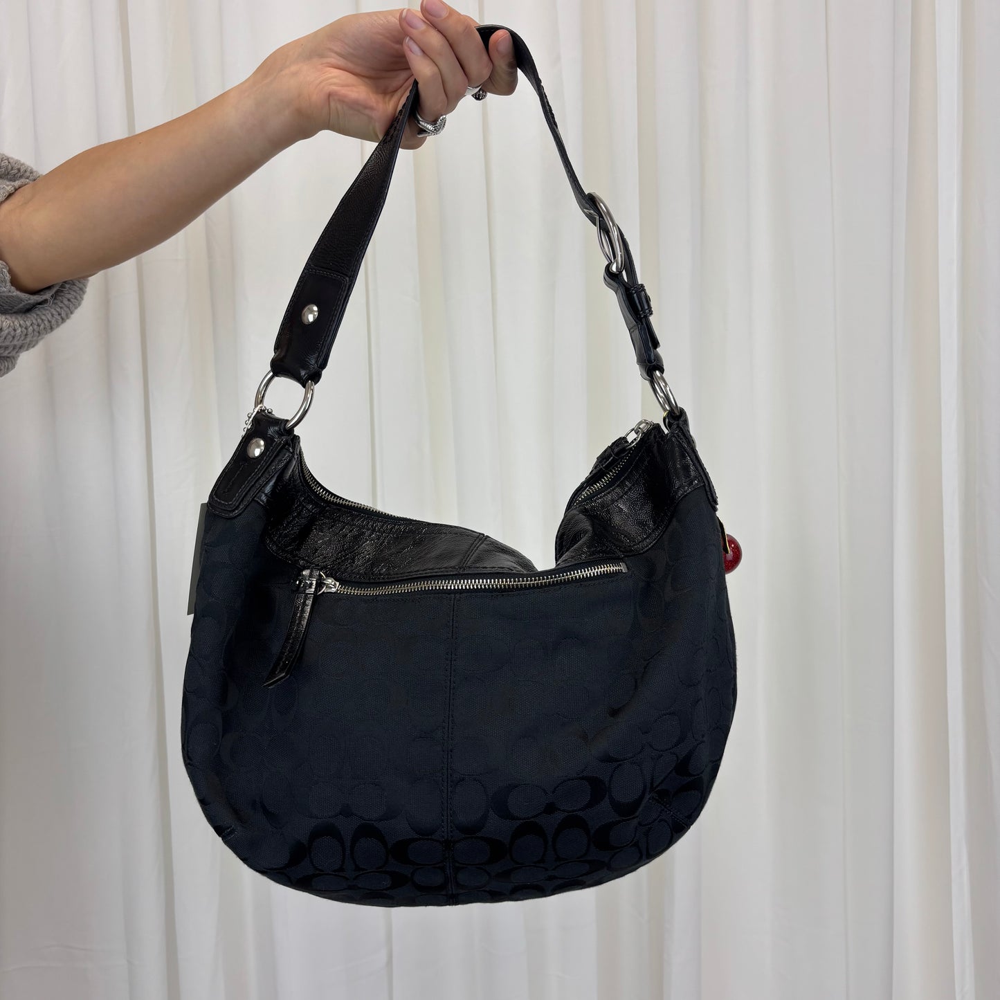 Coach Signature Large Hobo Bag Black