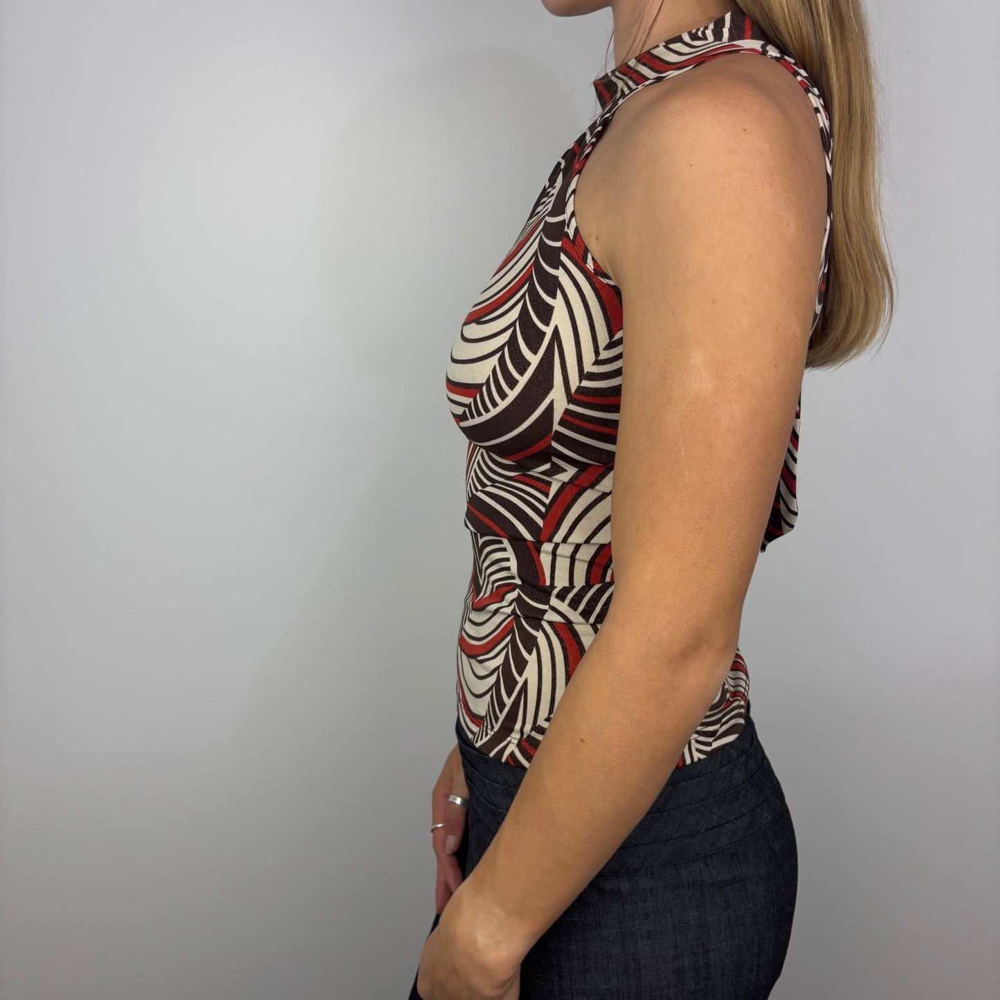 Glittery Patterned Halter Top