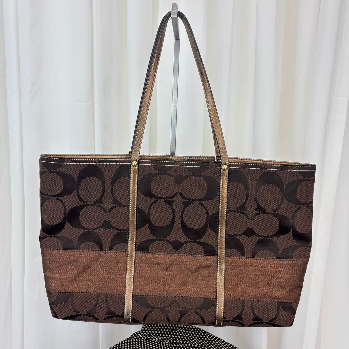 Coach Signature Large Stripe Tote Bag