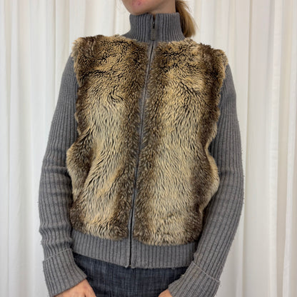 Faux Fur Y2K Zipup | Size M