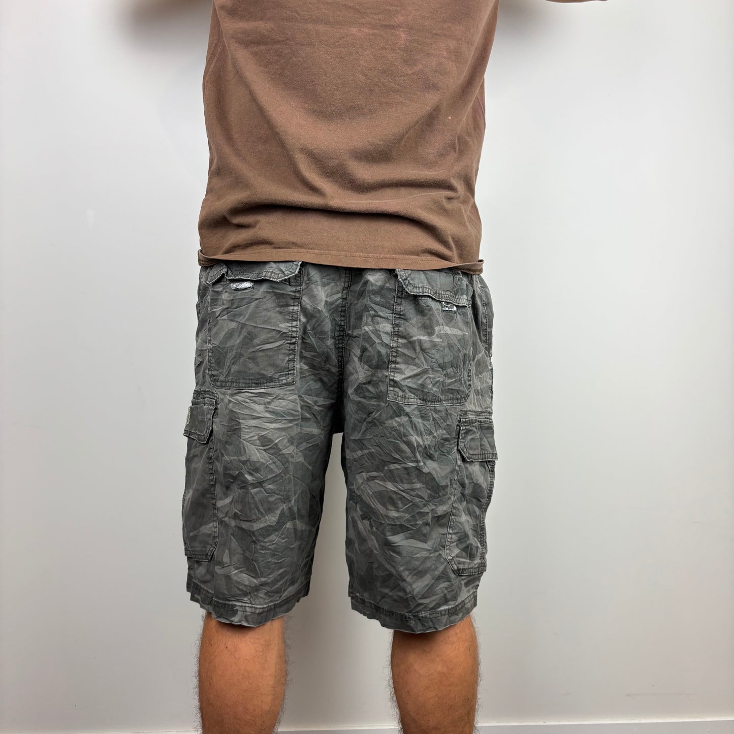 Dark Camo Plaid Cargos Adjustable Waist | Size S-L