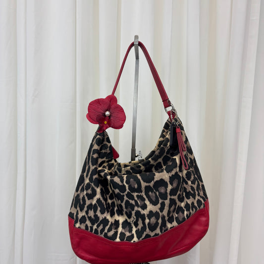 Coach Parker Ocelot Tote with Crossbody Strap