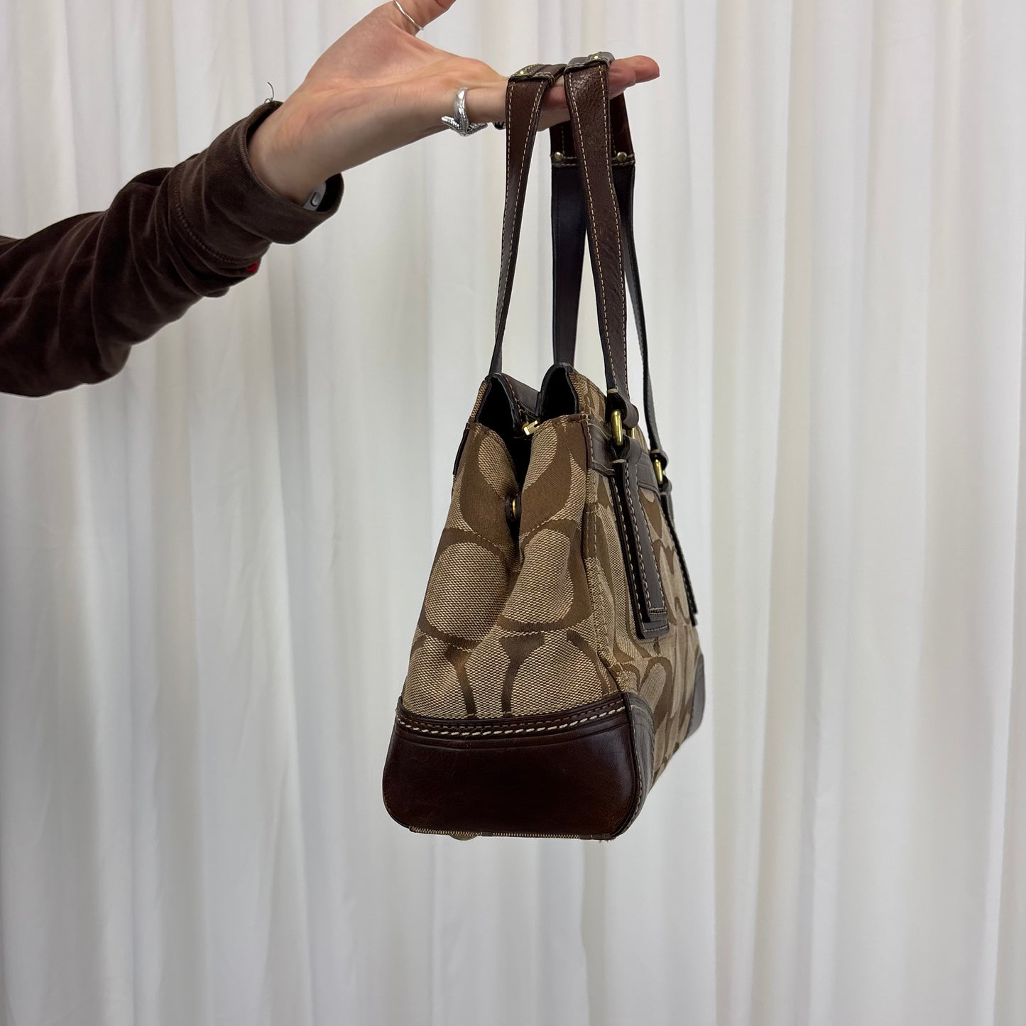 Coach Signature Stripe Satchel