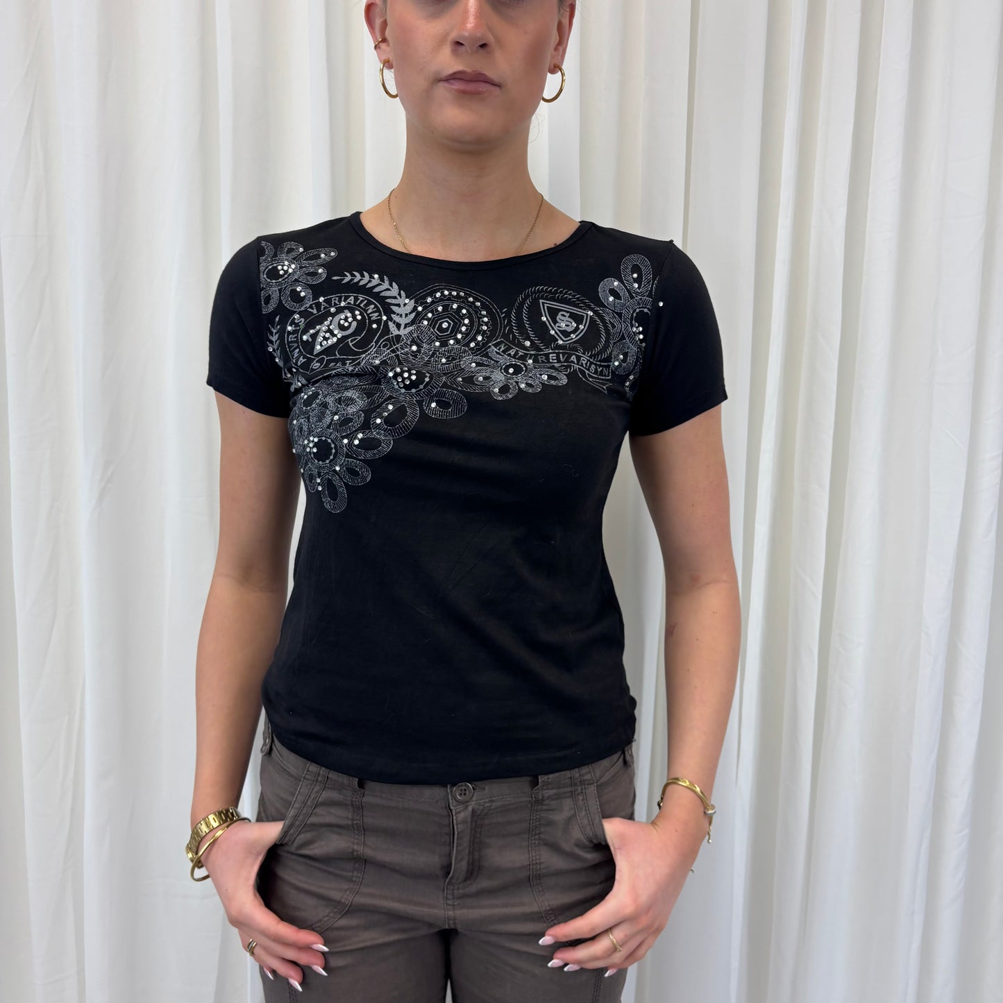 Miss Sixty Rhinestone Baby Tee