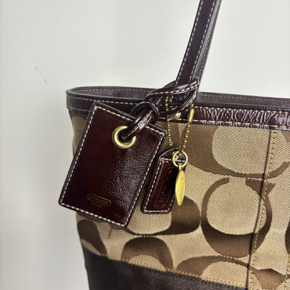 Coach Signature Stripe Mini Tote Bag