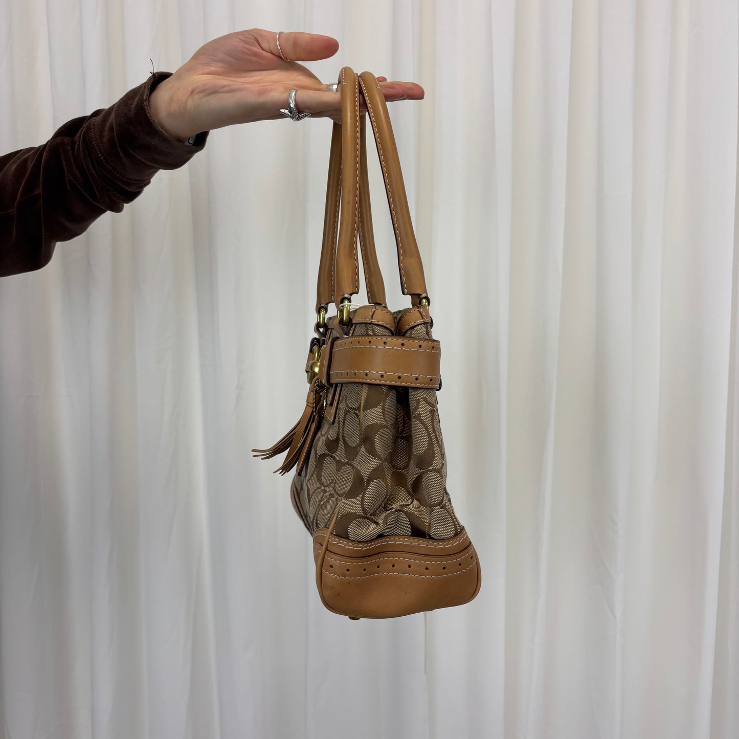 Coach Signature Medium Hamptons Satchel Bag