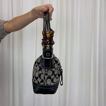 Coach Signature East West Shoulder Bag Black/Grey