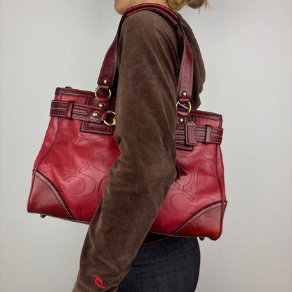 Coach Hampton Embossed Satchel Bag