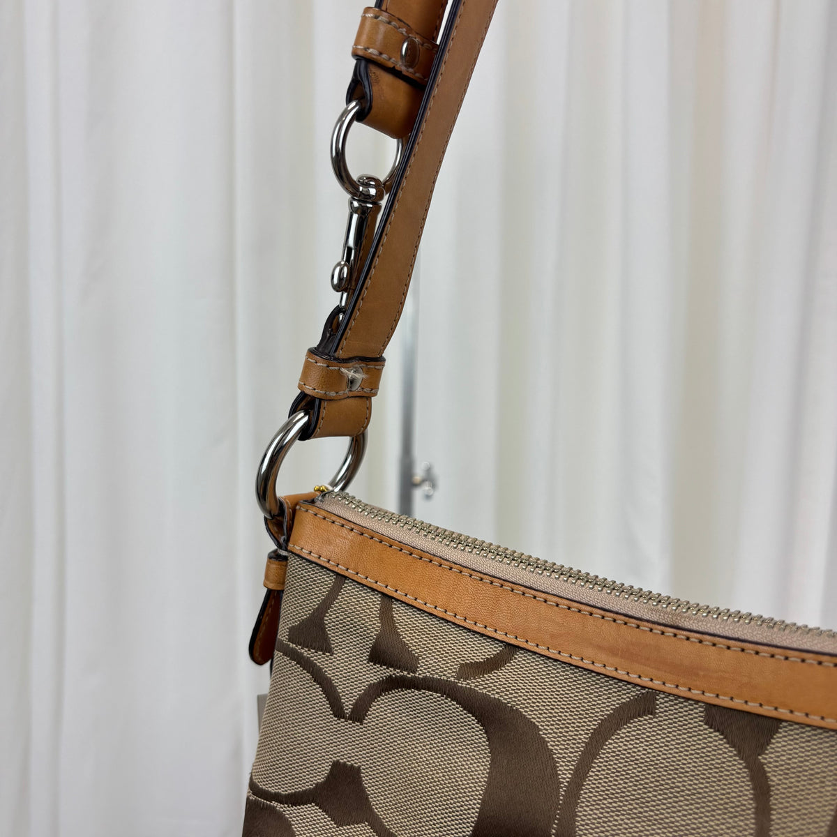 Coach Signature East West Pleated 2-Way Bag