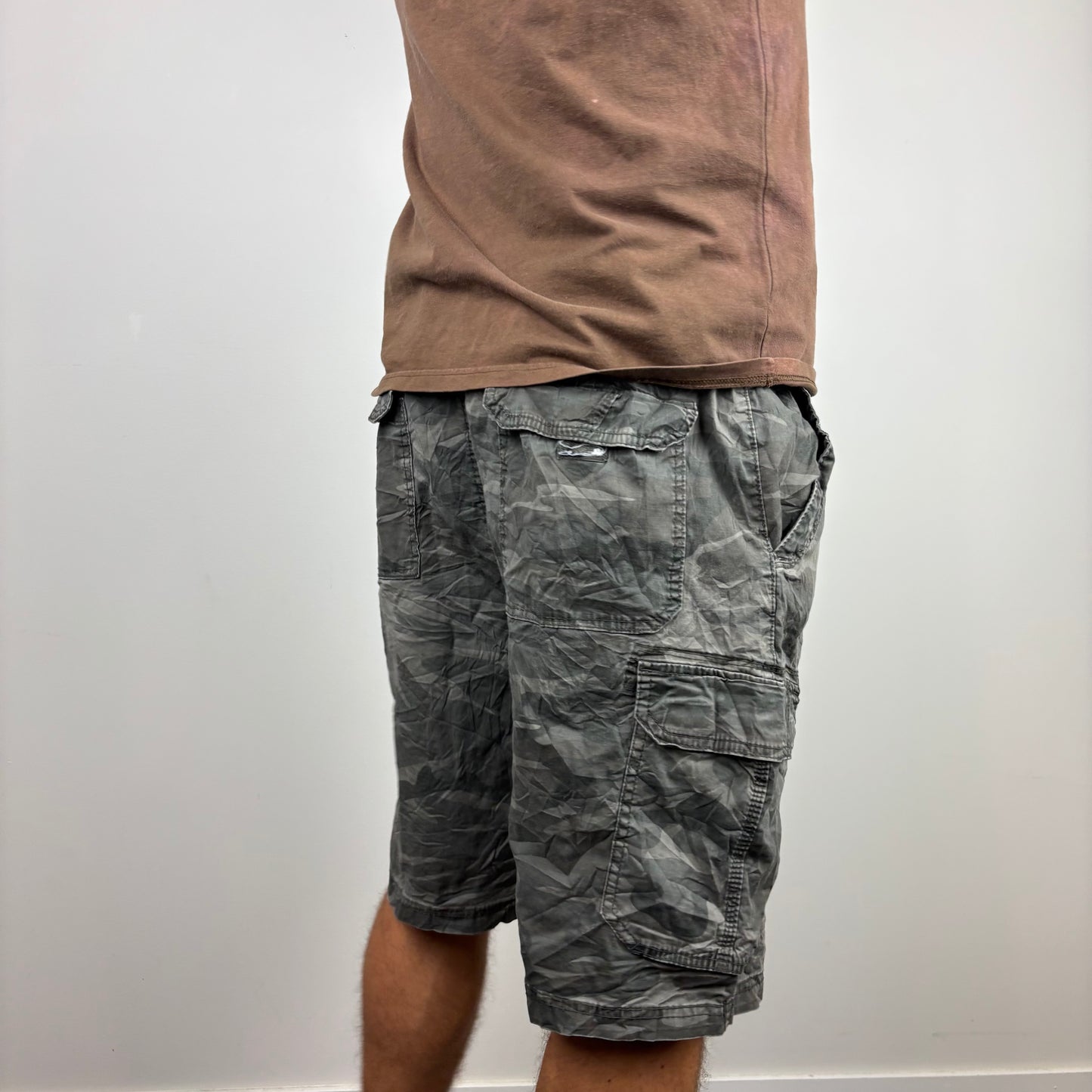 Dark Camo Plaid Cargos Adjustable Waist | Size S-L