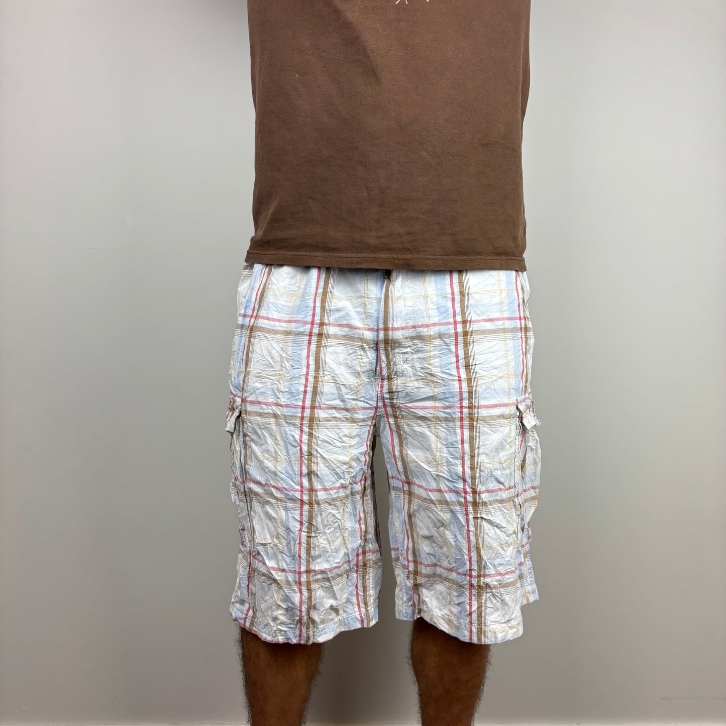 Multi Coloured Plaid Cargos Adjustable Waist | Size XS-XL
