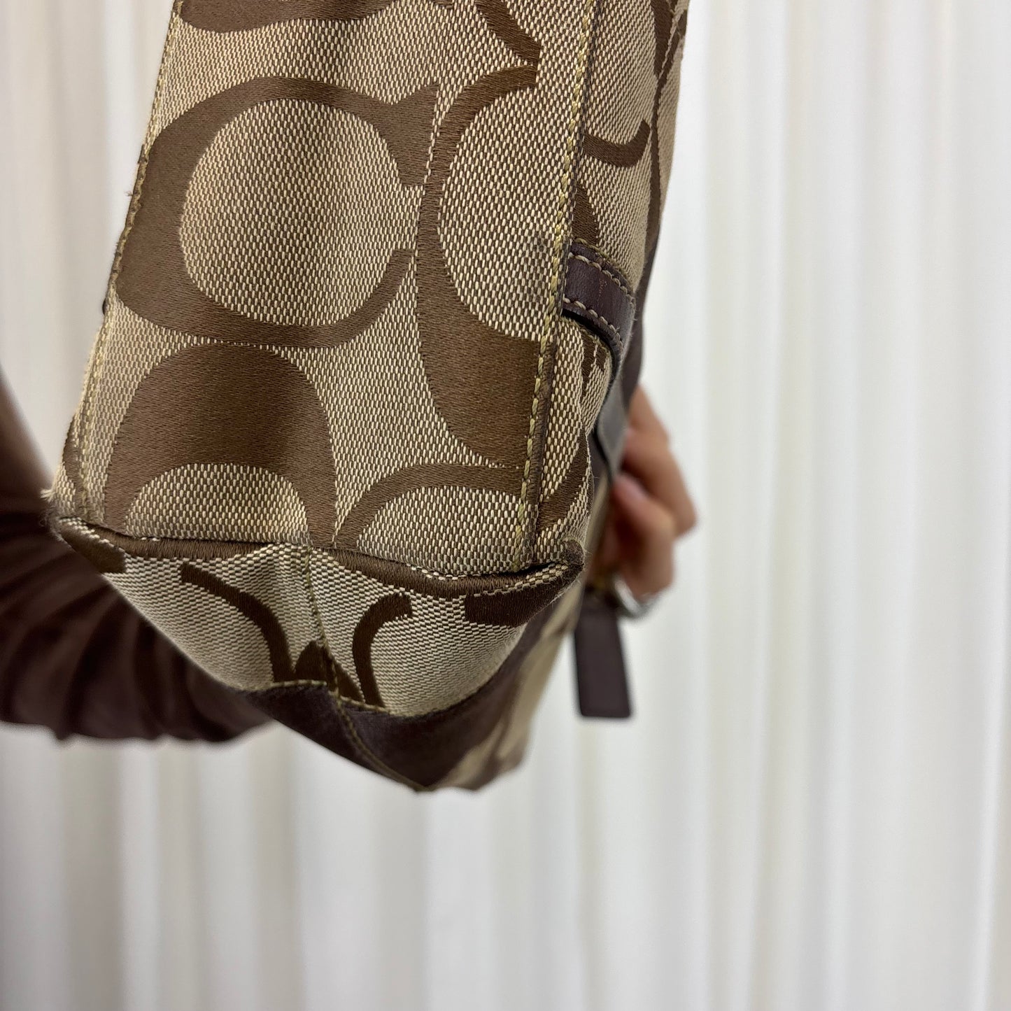 Coach Signature Stripe Tote Bag