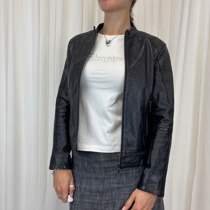 Italian Woven Leather Jacket | Size S-M