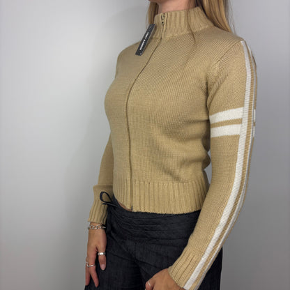 Tan Fitted Striped Jumper