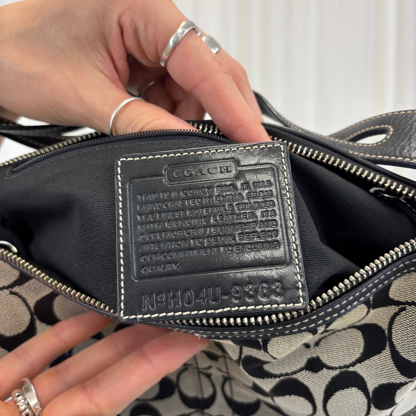 Coach Signature East West Shoulder Bag Black/Grey