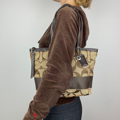 Coach Signature Stripe Tote Bag