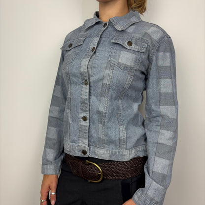 Checkered Denim Jacket