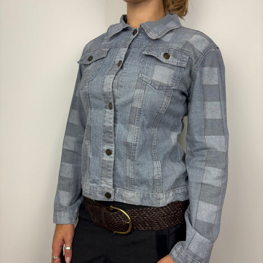 Checkered Denim Jacket