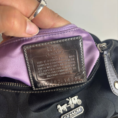 Coach Madison Black Canvas 2way Shoulder Bag