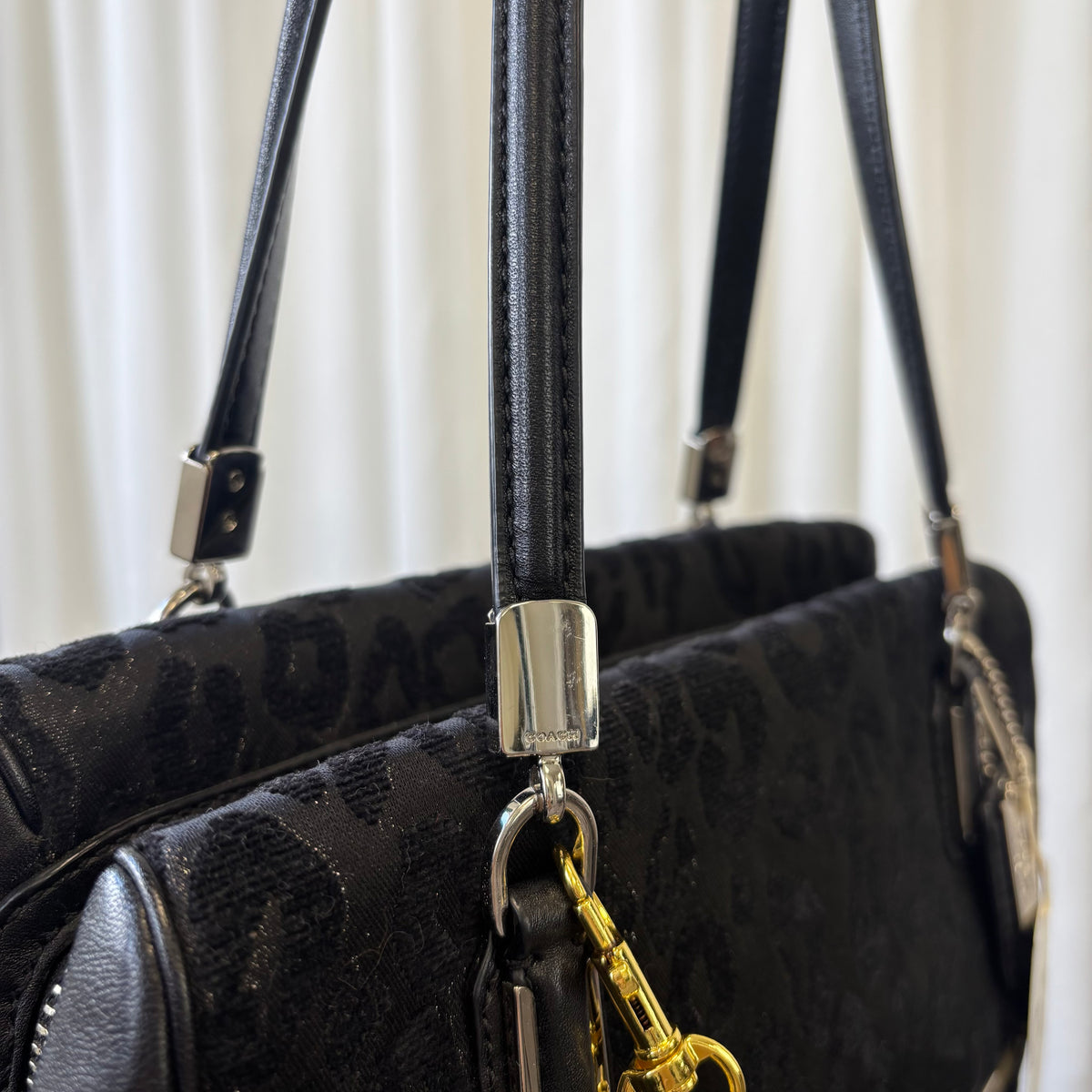 Coach Madison Ocelot Leopard Print Satchel Bag with Crossbody Strap