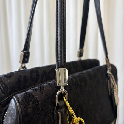 Coach Madison Ocelot Leopard Print Satchel Bag with Crossbody Strap