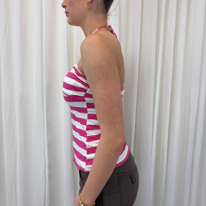 Pink and White Striped Tank