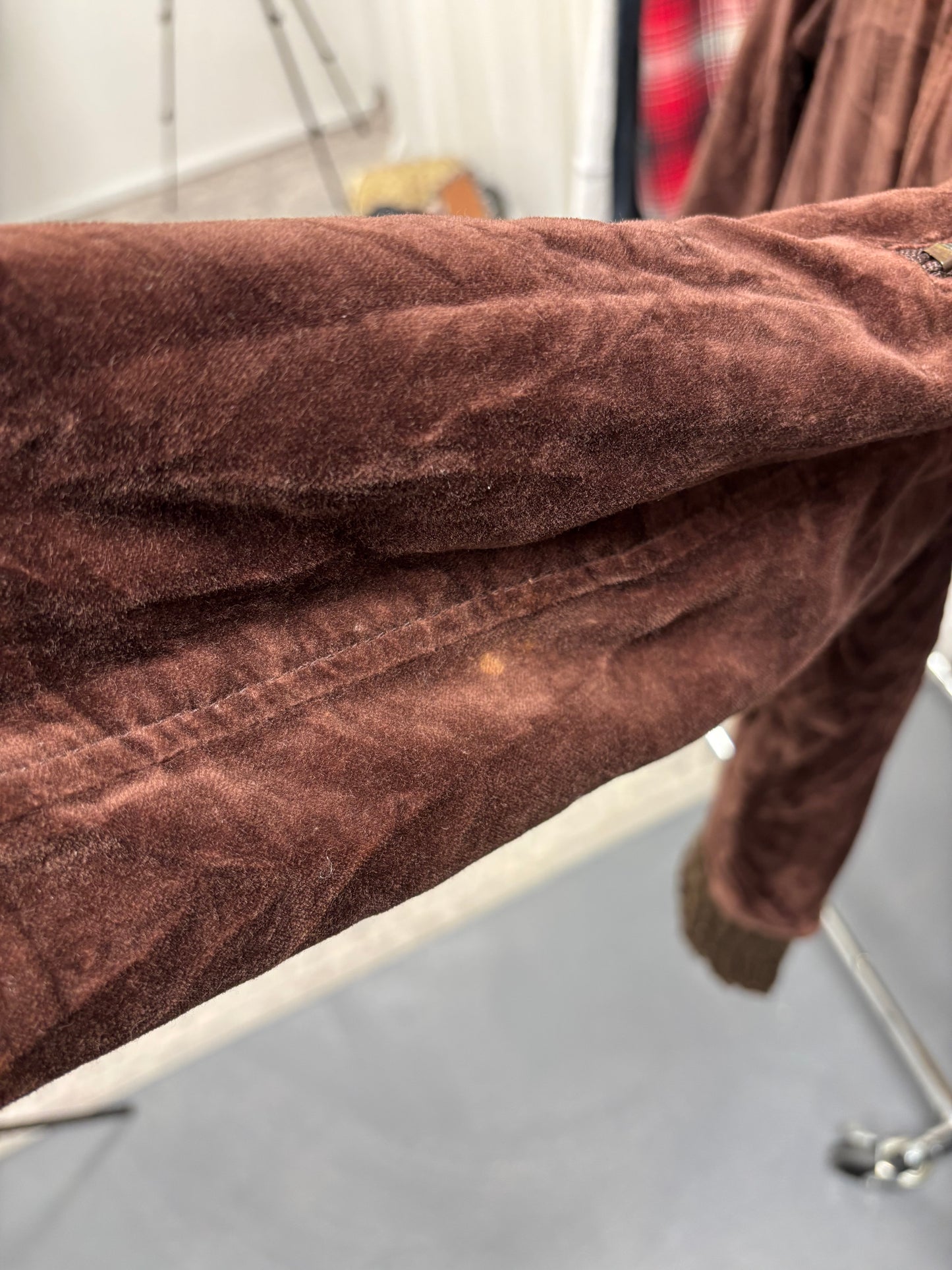 Velour Zip Up with Fur Hood