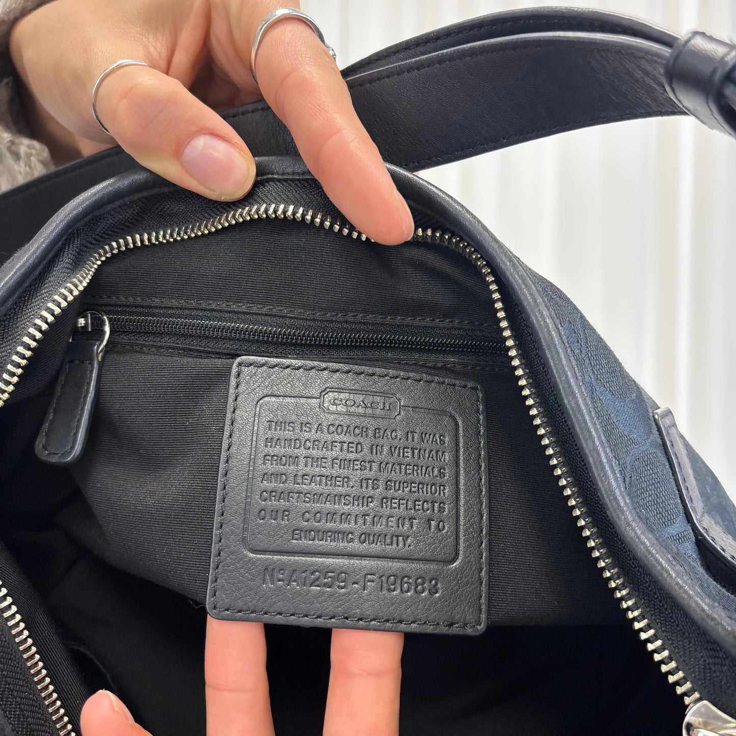 Coach Signature East West Buckle 2-Way Bag Black
