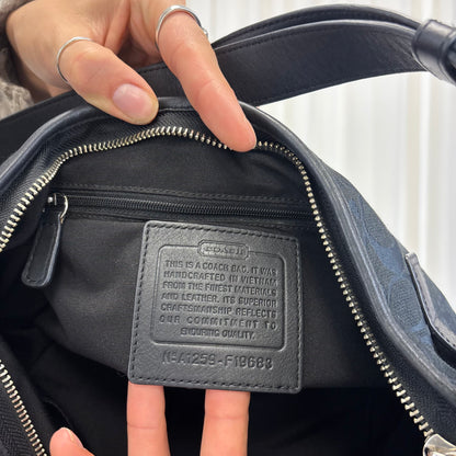 Coach Signature East West Buckle 2-Way Bag Black