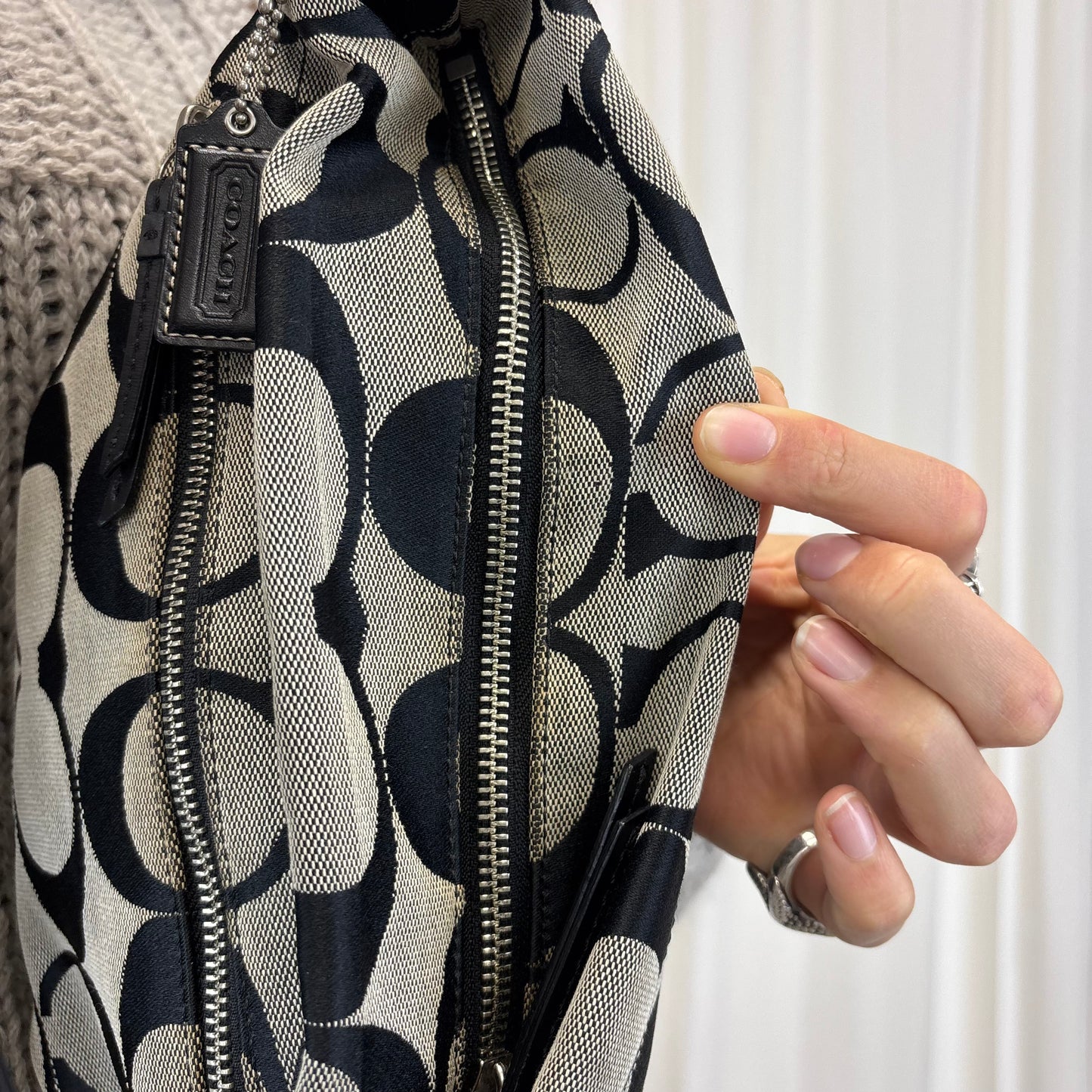 Coach Signature East West 2-Way Bag Grey/Black