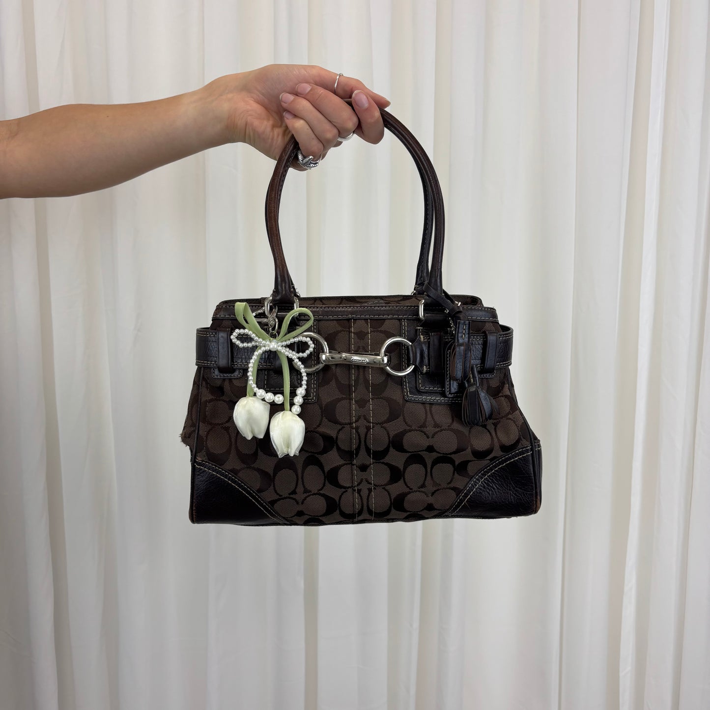 Coach Hamptons Mini Brown Satchel Bag
