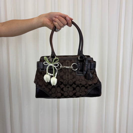 Coach Hamptons Mini Brown Satchel Bag