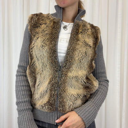 Faux Fur Y2K Zipup | Size M