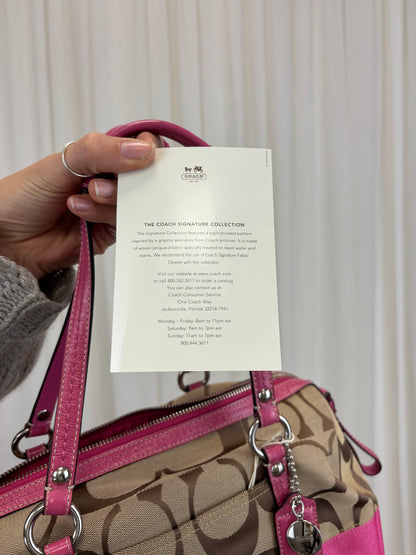 Coach Signature Pink Boston Bag