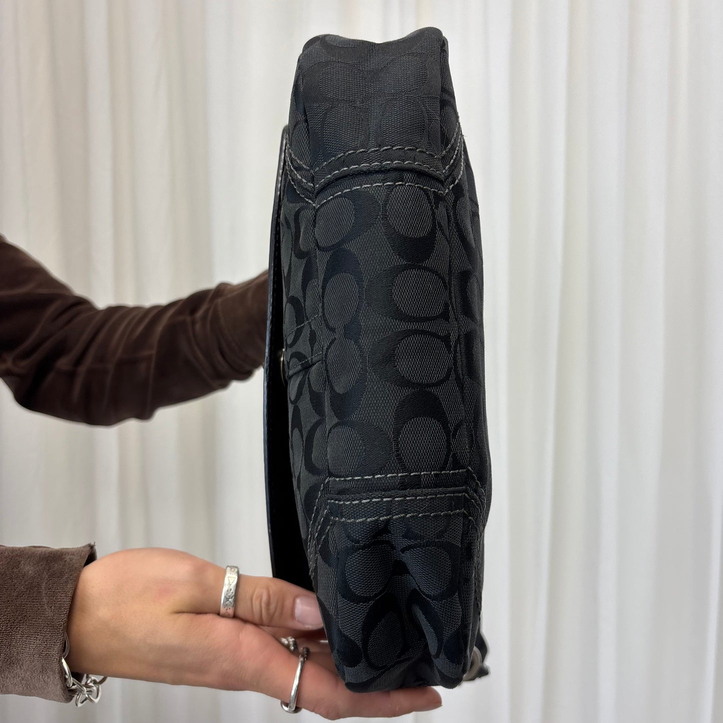 Coach Signature Chelsea Flap Black Bag