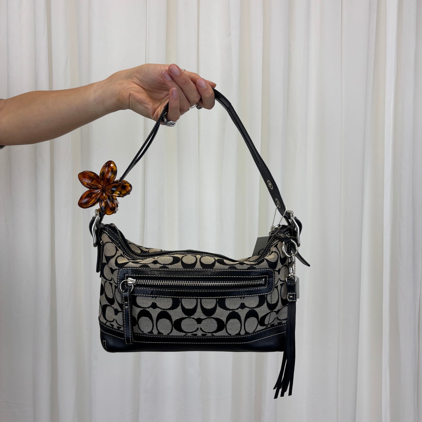 Coach Signature East West Shoulder Bag Black/Grey