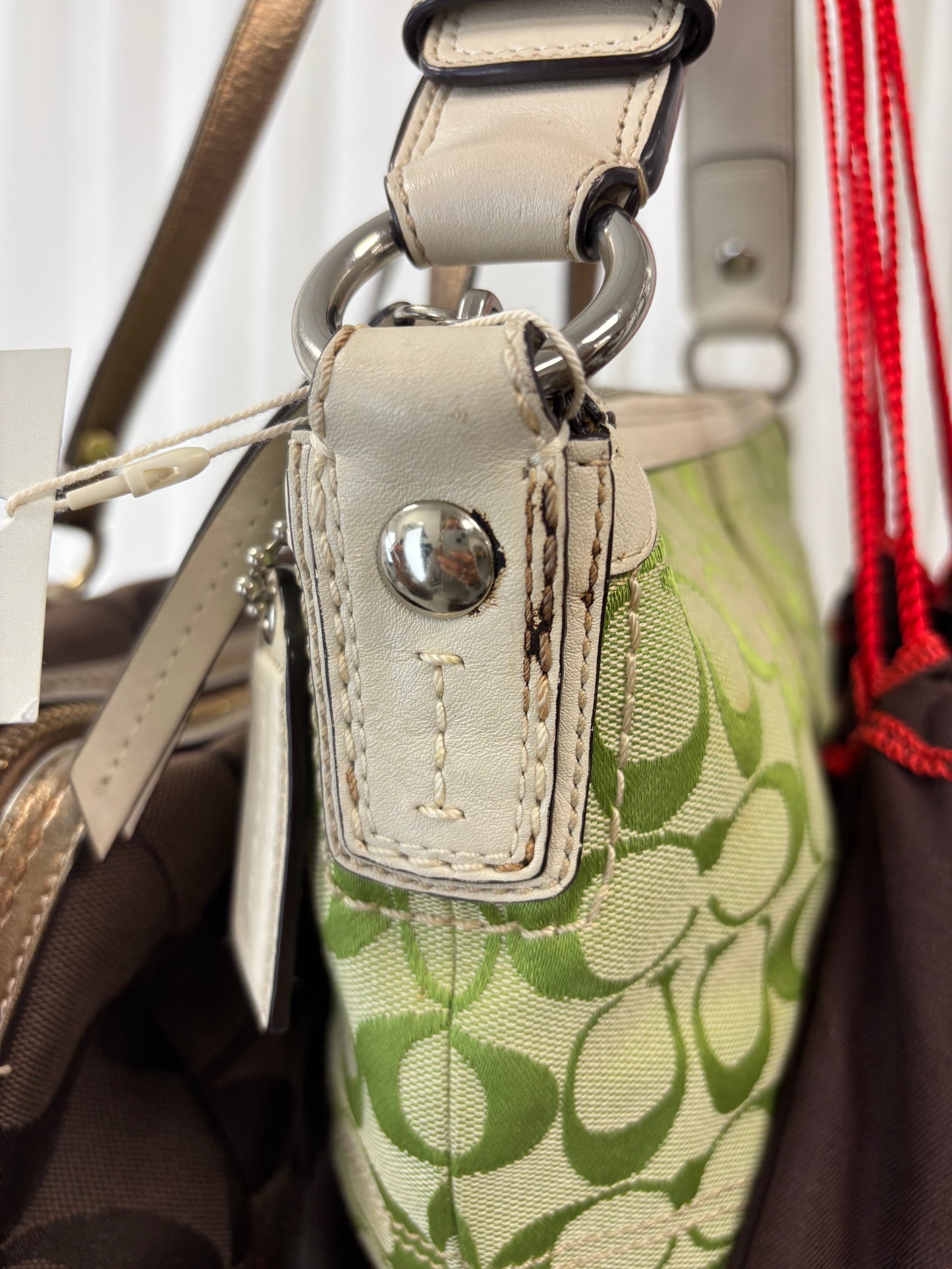 Coach Signature Green Hobo Bag *RARE*