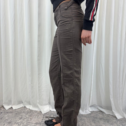 Low Rise Brown Linen Pants