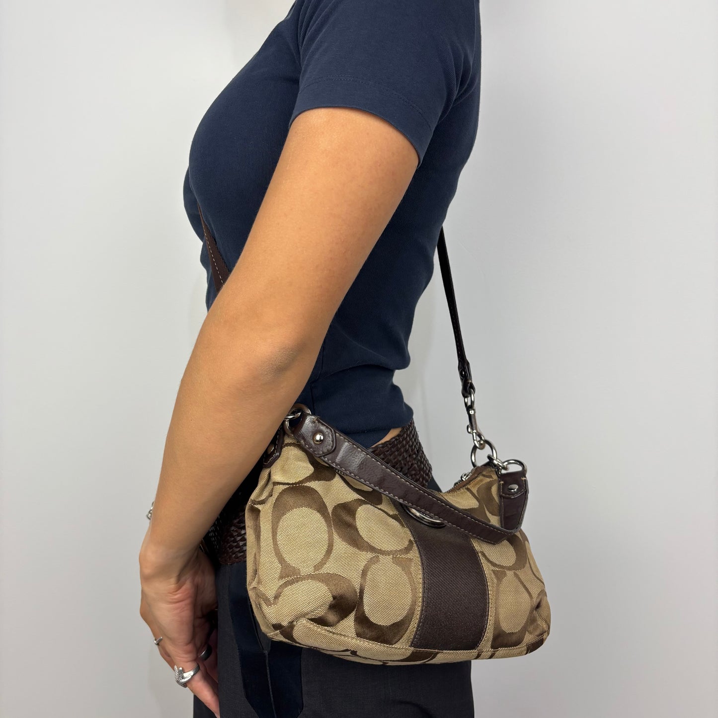 Coach Signature Demi Stripe 2Way