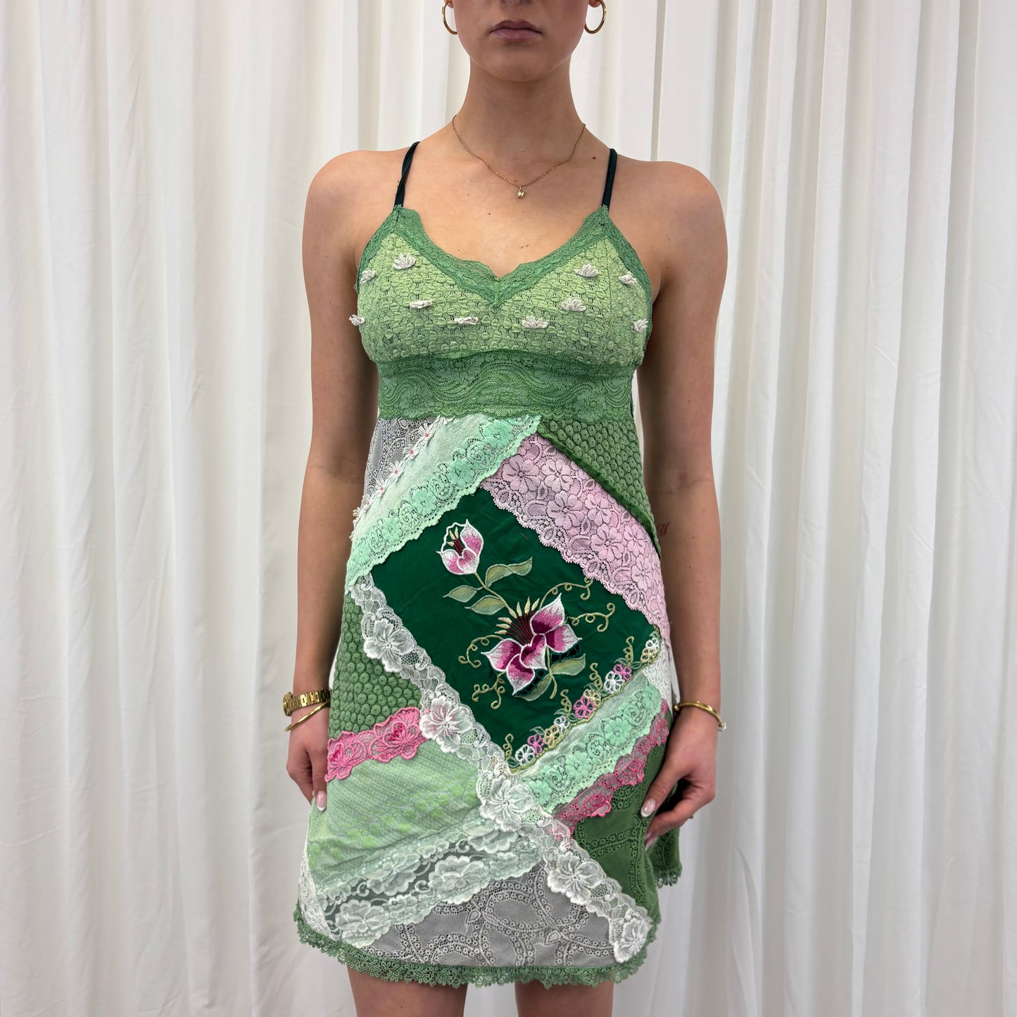 Insane Open Back Patchwork Dress