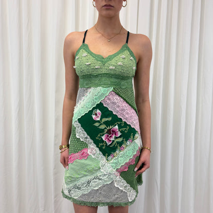 Insane Open Back Patchwork Dress