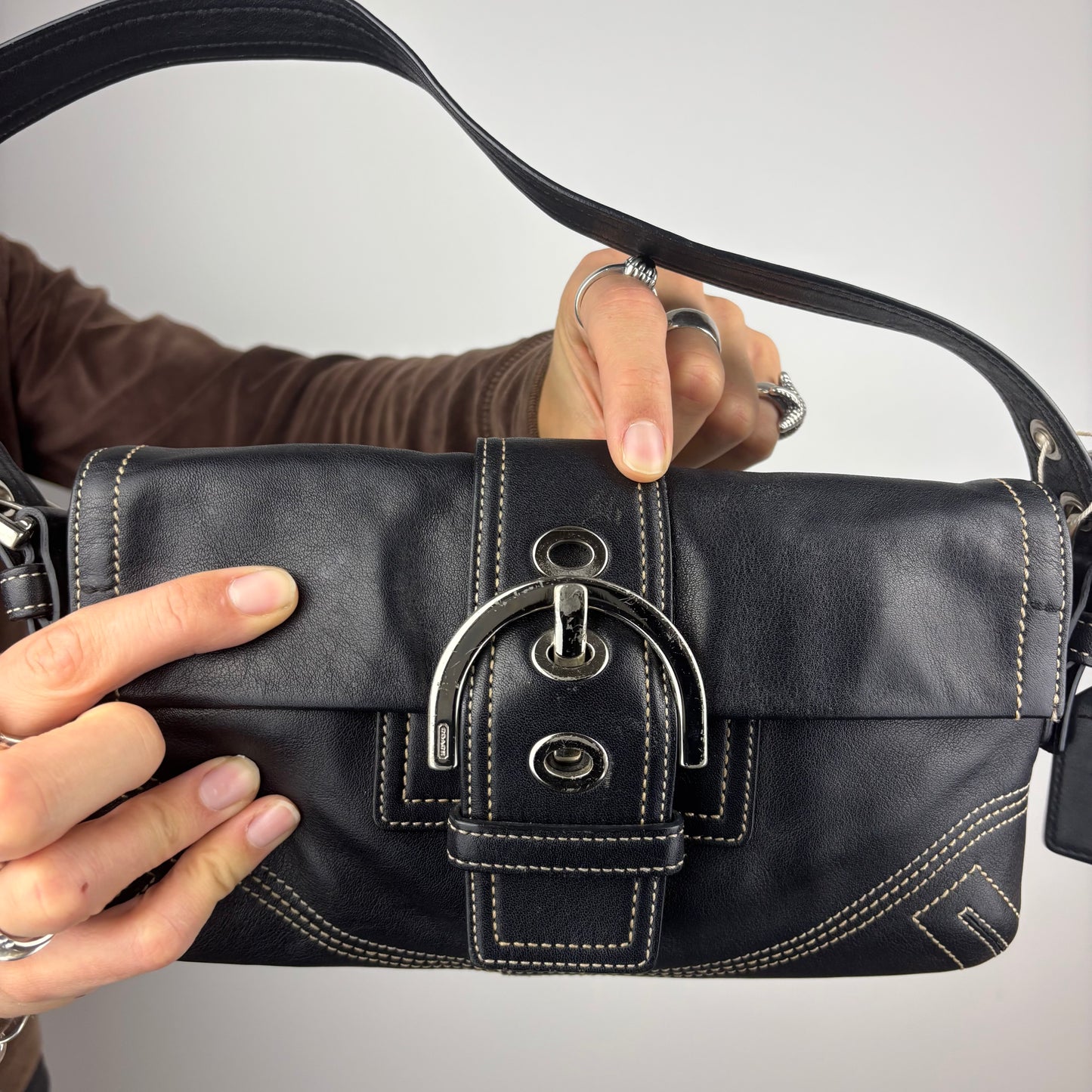 Coach Baguette Soho Bag in Black Leather