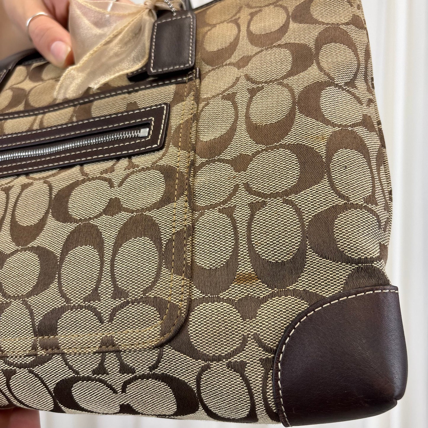 Coach Signature Mini Zip Tote Bag