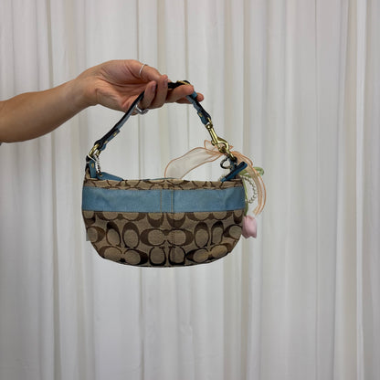 Coach Signature East West Blue Mini Bag