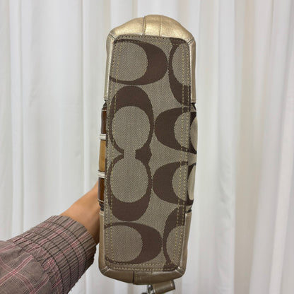 Coach Signature East West Stripe 2-Way Bag