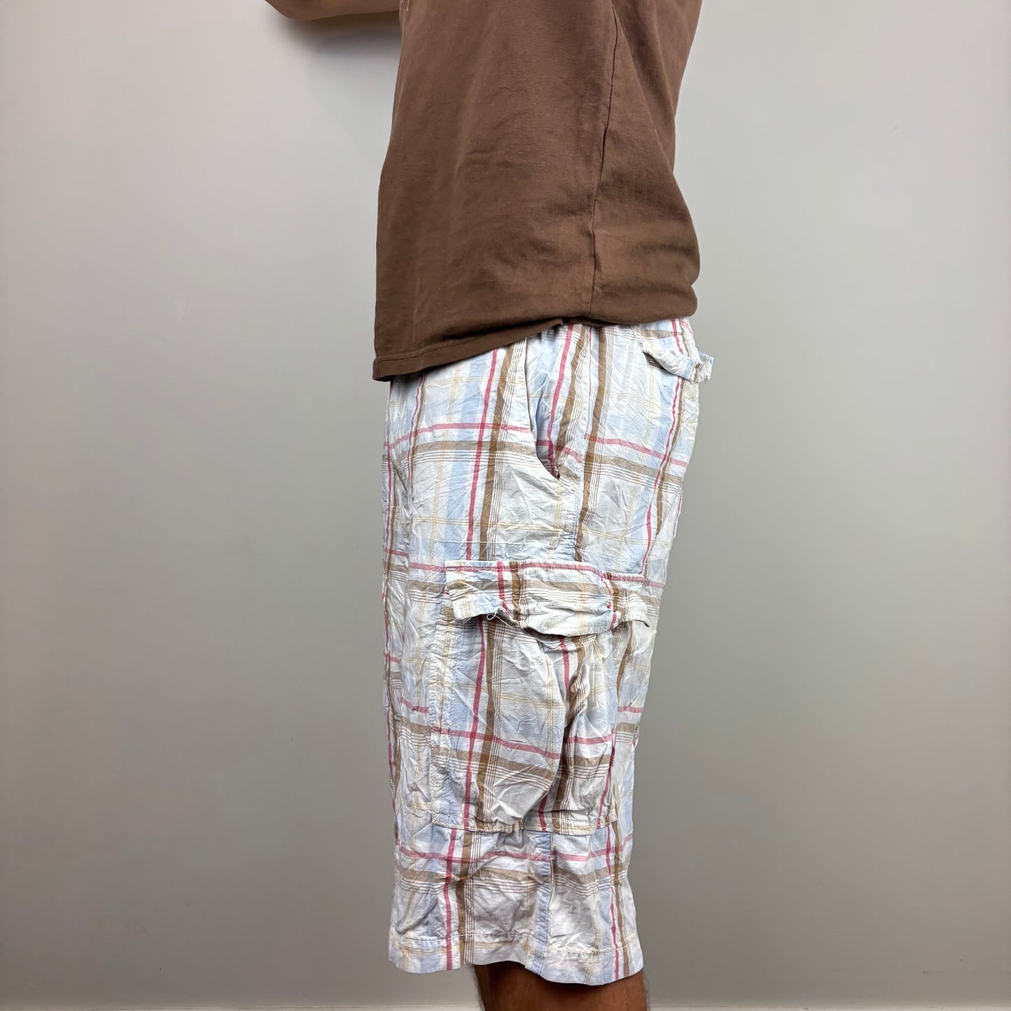 Multi Coloured Plaid Cargos Adjustable Waist | Size XS-XL