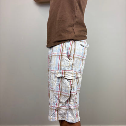 Multi Coloured Plaid Cargos Adjustable Waist | Size XS-XL