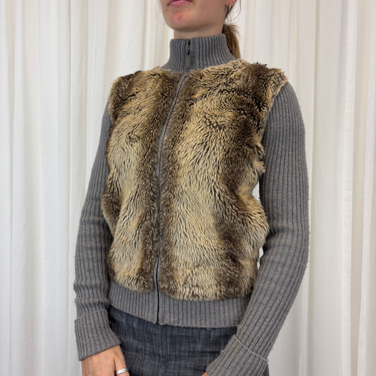 Faux Fur Y2K Zipup | Size M