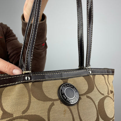 Coach Signature Stripe Tote Bag