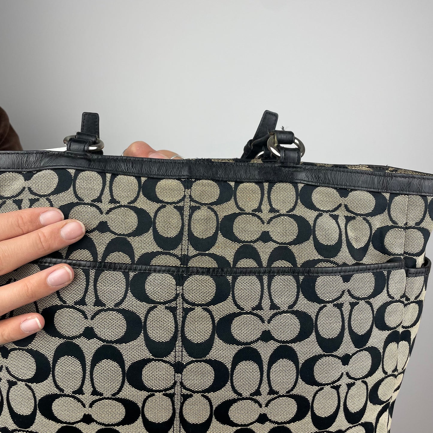 Coach Signature Grey Gallery Tote Bag